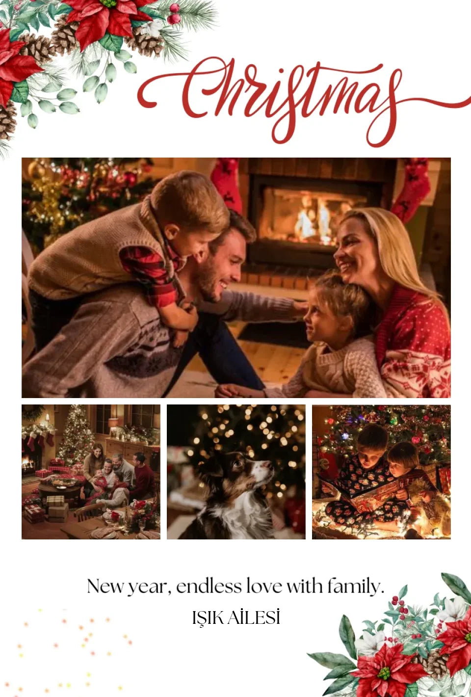 Kişiye Özel Christmas Aile Fotoğraf Posteri